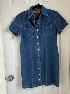 Baccini Denim Shirt with Golden Logo Label - Blue